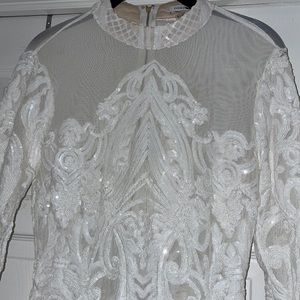 White Sequin Mini Dress